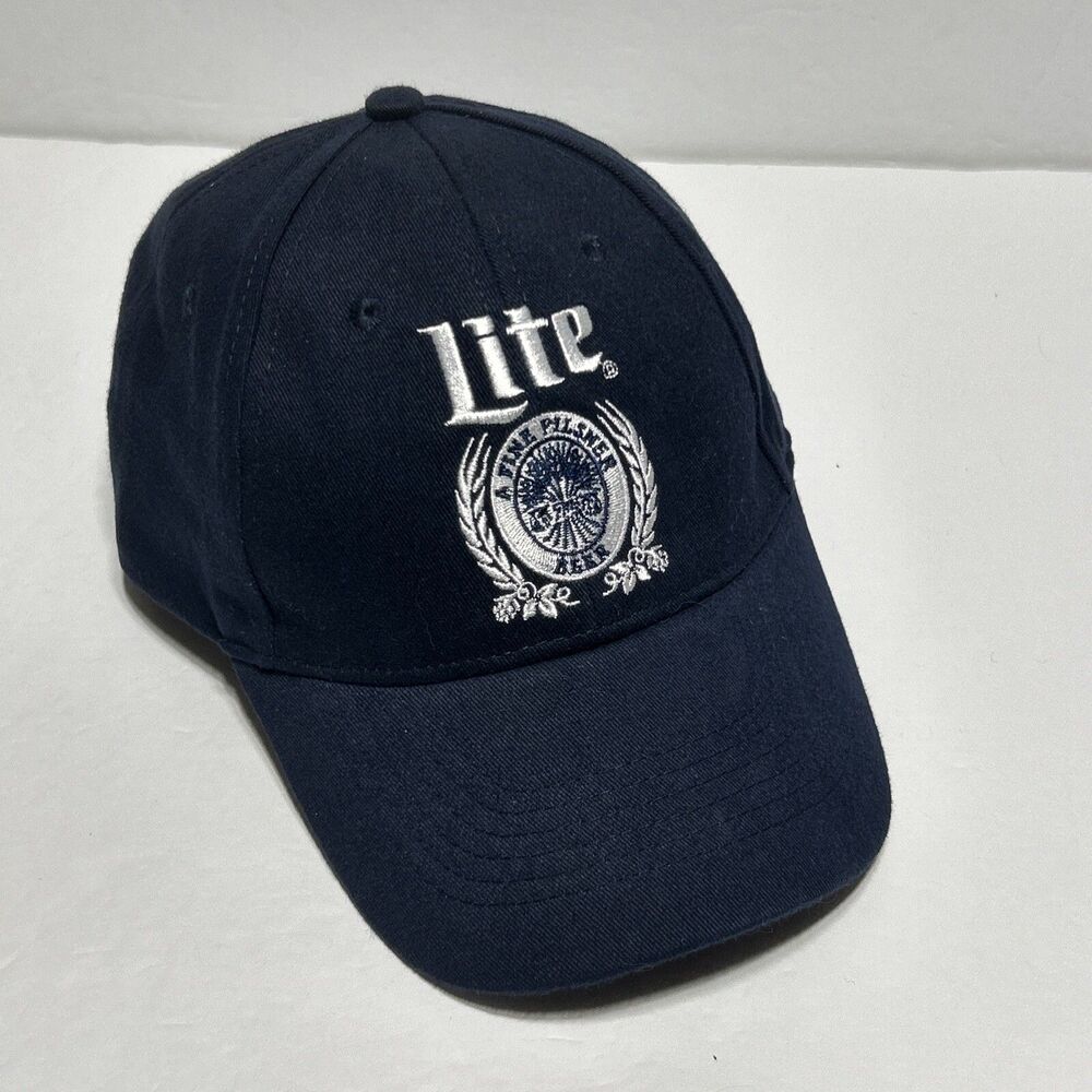 Miller Lite Navy Blue Men's Hat Snapback Adjustable Ball Cap Baseball